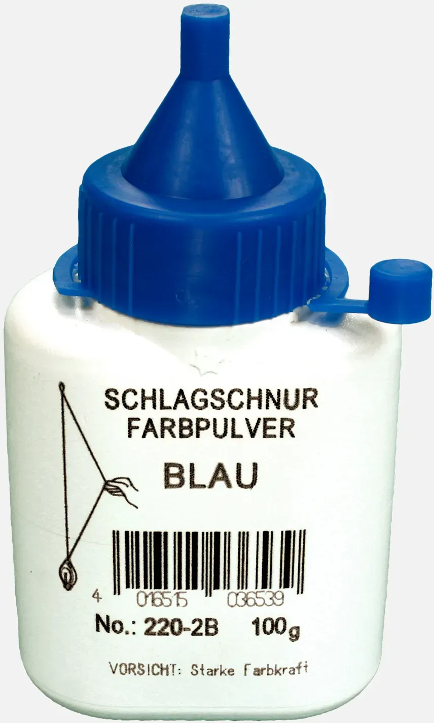 1 Nachfüllpackung Farbpulver für Schlagschnur Farbe blau 100g