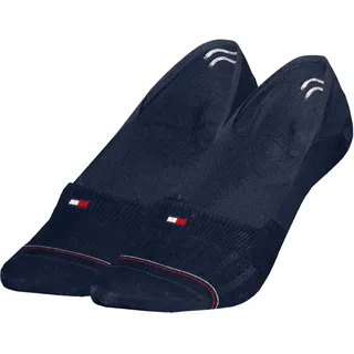 Tommy Hilfiger Damen Füßlinge mit Logo-Print im 2er-Pack, Dunkelblau, 35/38