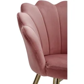 MID.YOU Armlehnstuhl, rosa Textil, konisch, 47.5x80x53 cm, Esszimmer, Stühle, Esszimmerstühle, Armlehnenstühle