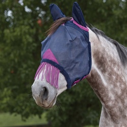 Weatherbeeta Comfitec Deluxe Durable Mesh-Fliegenmaske mit Ohrenschutz & Fransen, Full