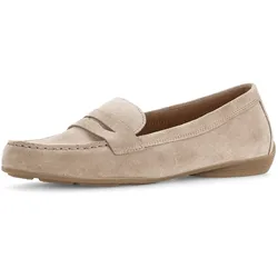 Mokassin GABOR, Damen, Gr. 41, beige, Veloursleder, unifarben, klassisch, Schuhe, Slipper, Bequemschuh, Flats mit Best Fitting-Ausstattung