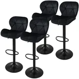 ML DESIGN modern liv 4er Set Barhocker Höhenverstellbar Drehbar Bistrohocker Barstuhl Samt Fußstütze