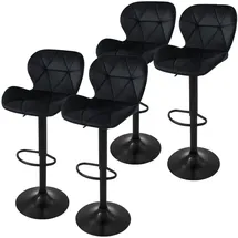ML DESIGN modern liv 4er Set Barhocker Höhenverstellbar Drehbar Bistrohocker Barstuhl Samt Fußstütze