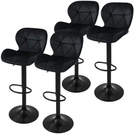 ML DESIGN modern liv 4er Set Barhocker Höhenverstellbar Drehbar Bistrohocker Barstuhl Samt Fußstütze