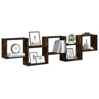 VidaXL Wandregal 5 Fächer Räuchereiche Holzwerkstoff Braun