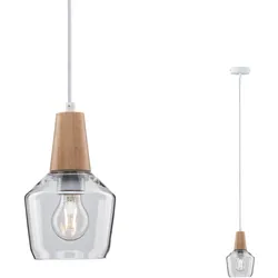 Neordic Ylvie E27 max. 20W Holz/Klar dimmbar Holz/Glas