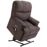 Homcom Sessel mit Aufstehhilfe Polyester, Mehrschichtenplatte, Stahl, Schaumstoff