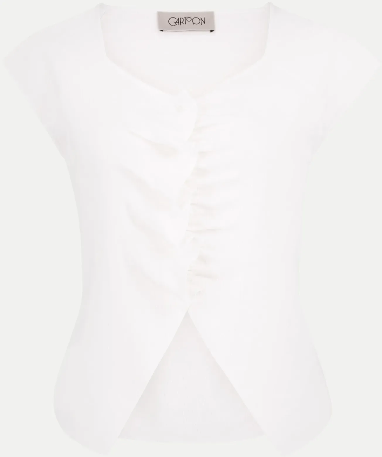 Shirt mit Raffungen Weiß 36