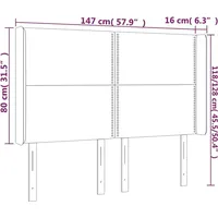 VidaXL LED Kopfteil Dunkelbraun 147x16x118/128 cm Stoff - Braun