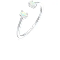 Elli Oval Geo Opal Offen Verstellbar 925 Silber Beau Ringe Damen