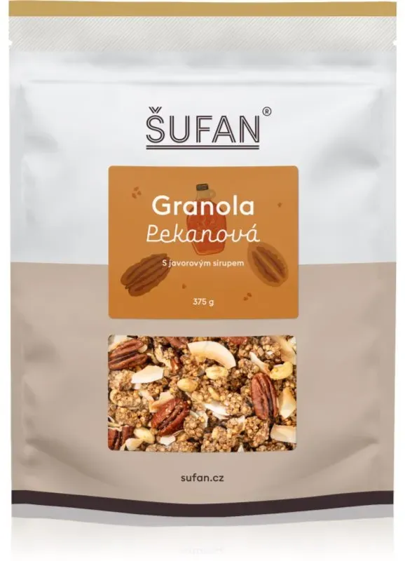 Šufan Granola mit Pekannüssen und Ahornsirup Müsli mit Nüssen 375 g