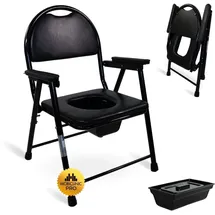 Mobiclinic Toilettenstuhl Guadalquivir rutschfest Faltbar Schwarz