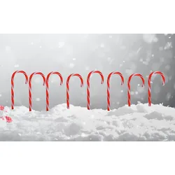 LED-Lichterkette Zuckerstangen 8er-Set Weihnachtsbeleuchtung Weihnachtsdeko