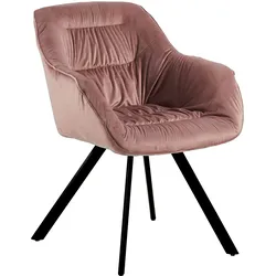 Moderne Esszimmerstühle - schicke Esstischstühle in Velvetoptik gepolsterte Stühle für Wohn- und Esszimmer 2 St. Altrosa dunkel