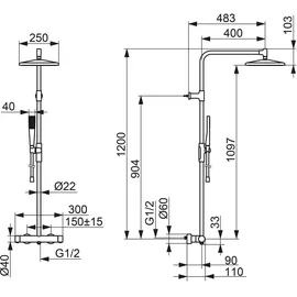 Hansa Aurelia Regenbrause-Duscharmatur 4719 1-strahlig, chrom