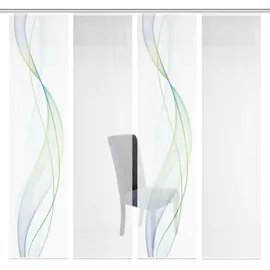 VISION S Schiebegardine VISION S "4ER SET HEIGHTS" Gr. 1, blau (blau, grün), B:60cm H:260cm, Polyester, Gardinen, HxB: 260x60, Schiebevorhang 4er Set Digitaldruck