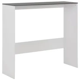 vidaXL Bartisch mit 2 Tischplatten Weiß und Grau 130 x 40 x 120 cm