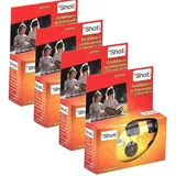 4X 1A Photo PORST Einwegkamera/Hochzeitskamera/Partykamera Edition Topshot in rot/orange (27 Fotos, mit Blitz und Batterien, 4er Pack)