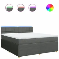 VidaXL Boxspringbett mit Matratze Dunkelgrau 180x200 cm Stoff