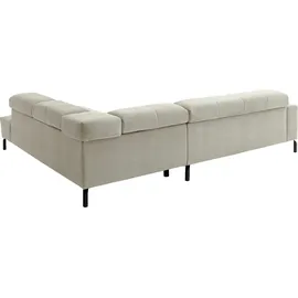 Home Affaire Ecksofa HOME AFFAIRE "Claya, L-Form, incl. Kopfteilverstellung, Breite 276 cm", beige (sand), B:276cm H:71cm T:219cm, 95% Polyester, 5% Nylon, Sofas, Ecksofa, wahlweise elektrischer Sitzvorzug