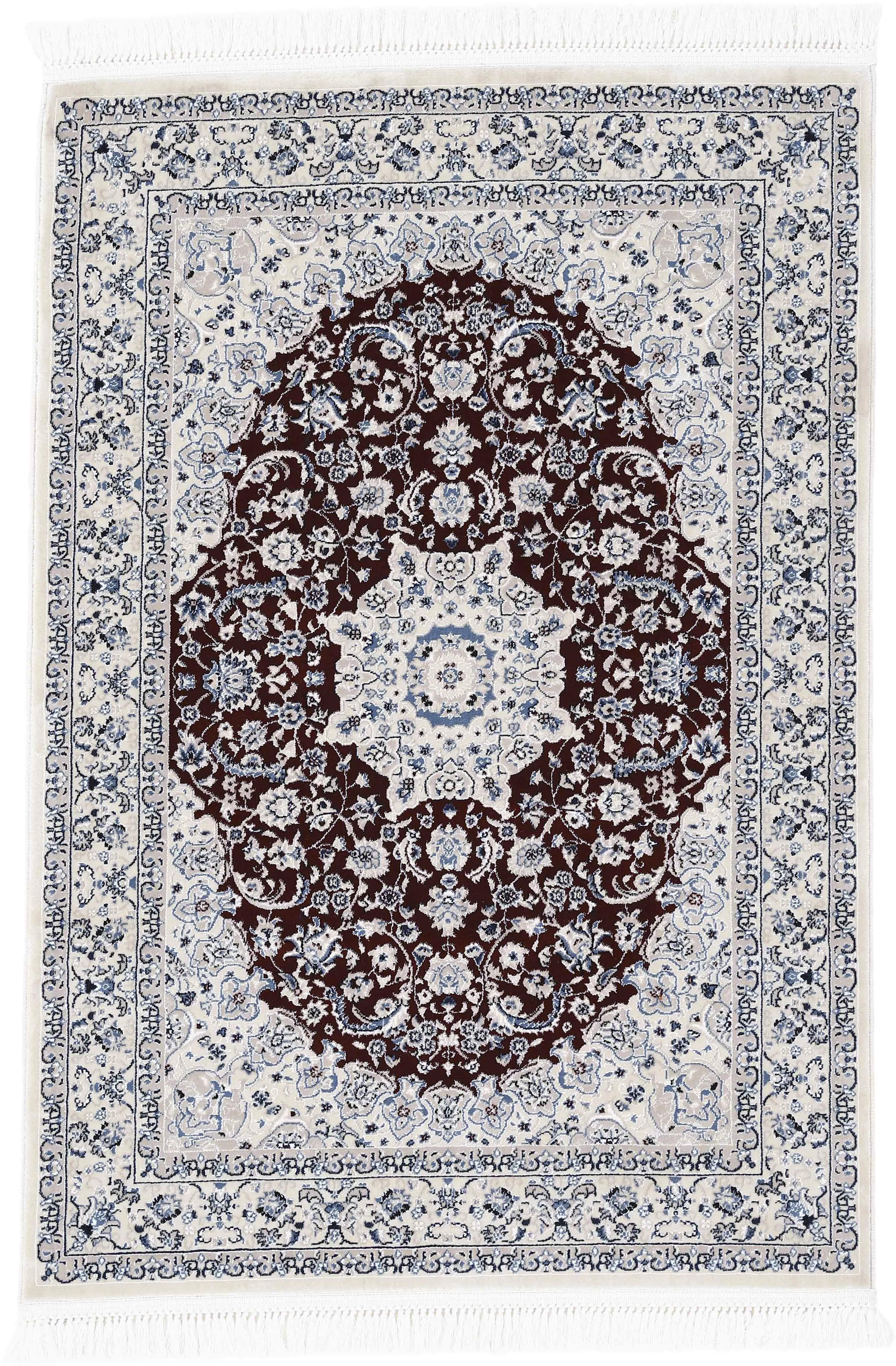 Teppich CARPETFINE "Nain Diane", rot, B:120cm H:8mm L:170cm, Polypropylen, Polyester, Teppiche, Kurzflorteppich, Orient Look