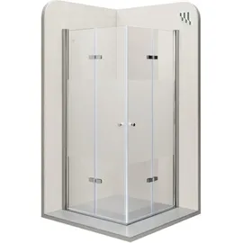 iflair i-flair Eckdusche mit Falttür links 100 x 75 cm teilsatiniert 6 mm Sicherheitsglas DK99