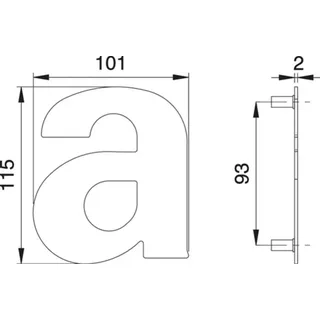 Edi Hausnummer Buchstabe a VA ma 114mm B.101mm EDI
