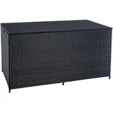 Auflagenbox Poly Rattan 870 Liter XXL Kissenbox Box Aufbewahrungsbox Schwarz