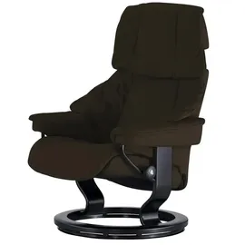 Stressless Relaxsessel Reno Leder 88 x 108 x 78 cm Braun mit Hocker