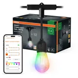 Osram SMART+ Outdoor WiFi-Lichterkette, 4,5W, 240lm, schwarz, warmweißes Licht (3000K) - RGB-Licht mit 12 Birnen 4.50 W 120 lm
