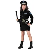Karneval-Klamotten Polizei Kostüme Mädchen Polizist INKL Gürtel mit Holster Polizeimütze Handschellen Karneval Kinderkostüm