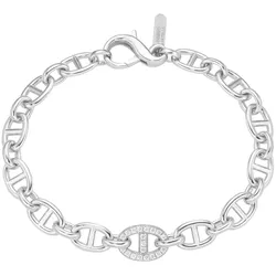 Giorgio Martello Milano Armband Gliederkette mit Zirkonia, Silber 925 Damen 