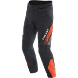 Textilhose wasserdicht Schwarz/Neon Rot 44