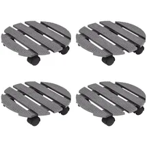 vidaXL Pflanzenroller 4 Stk. Grau Ø30x7,5 cm WPC