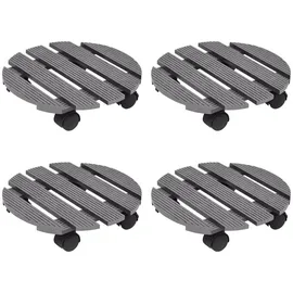 vidaXL Pflanzenroller 4 Stk. Grau Ø30x7,5 cm WPC