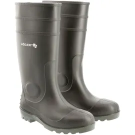 Högert Technik RITTER Schutzstiefel Gummistiefl | Wasserdichter Sicherheitsstiefel und Arbeitsstiefel | Sicherheitsgummistiefel EN ISO 20345 S5 SRA schwarz 42
