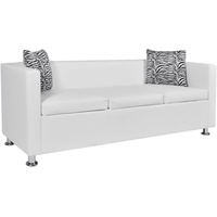 vidaXL 3-Sitzer-Sofa Kunstleder, weiß
