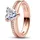 Pandora 183100C01 Damen-Ring Doppelschiene mit Herz Roségoldfarben, 58/18,5