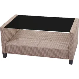 Mendler XXL Poly-Rattan Garnitur HWC-F10, Balkon-/Garten-/Lounge-Set Sitzgruppe, Sofa Sessel mit Kissen Spun Poly - grau-braun