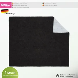 McFilter | 2 Stück Filter Dunstabzugshaube Aktivkohle + Fettfilter Universal 57 x 47 cm zuschneidbar - Aktiv-Kohlefilter für Abzugshaube Dunstabzug 60cm Dunstfilter Schwarz