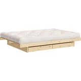 Karup DESIGN Bettgestell »Kanso«, aus Kiefernholz beige