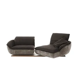 KOINOR Eckcouch Leder 3-Sitzer Blau