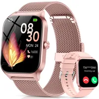 Smartwatch Damen mit Telefonfunktion, 1.85" HD Uhren mit Herzfrequenz SpO2 Schlafmonitor Schrittzähler, 120+ Sportmodi Fitnessuhr, IP68 Fitness Tracker, Smart Watch Kompatibel für Android iOS Rosa