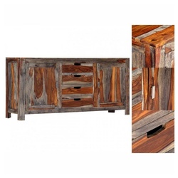 vidaXL Anrichte Sideboard Grau 160 x 40 x 75 cm Massivholz grau