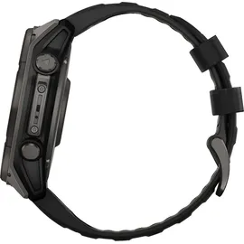 Garmin fenix 8 Solar 51 mm Graphit/Titan Carbongrau Silikon-Armband 26 mm
