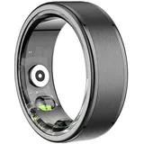 ColMi R03 Smart Ring, überwacht Herzfrequenz, Schlaf & Blutsauerstoff, Schrittzähler, mit Ladecase - Farbe: schwarz - Größe: 12