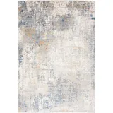 Carpeto Rugs Abstraktes Vintage Designer Teppich - Kurzflor - Weich Teppich für Wohnzimmer, Schlafzimmer, Esszimmer - ÖKO-TEX Wohnzimmerteppich - Teppiche - Grau Blau - 240 x 330 cm