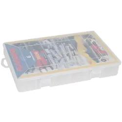 PLANO Kleinteilebox mit Klappdeckel u. Verschluss 6 Fächer 280x180x40