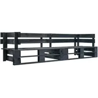 VidaXL Garten-Palettensofa 2-Sitzer Schwarz Holz
