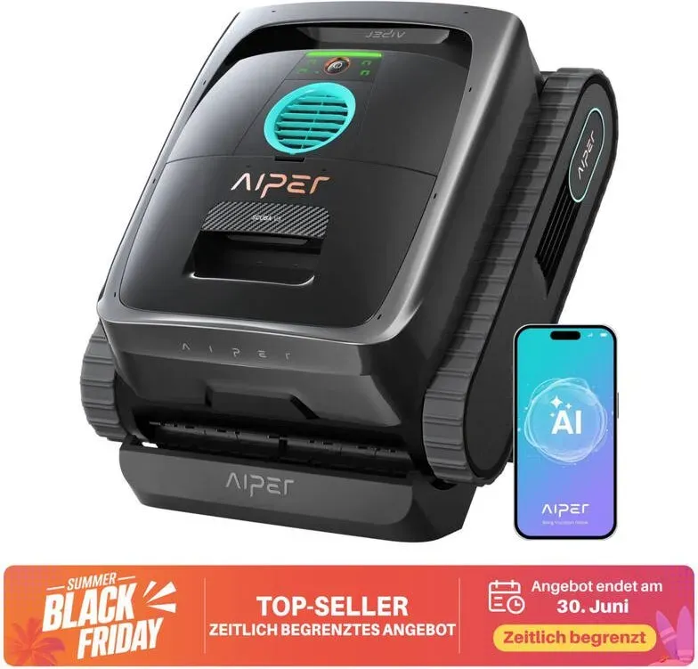 [Sommerangebote - €819 Kostenloser Lieferung am nächsten Tag] Aiper Scuba V3 AI Poolroboter – Kabelloser Poolsauger mit KI-Vision & App-Steuerung, Reinigt Poolboden, Wände & Wasserlinie, 3 μm Ultrafeinfilter, 6-Motor-System, Für Pools bis zu 200 m2, Starke Saugkraft & Intelligente Navigation (Modell 2026)